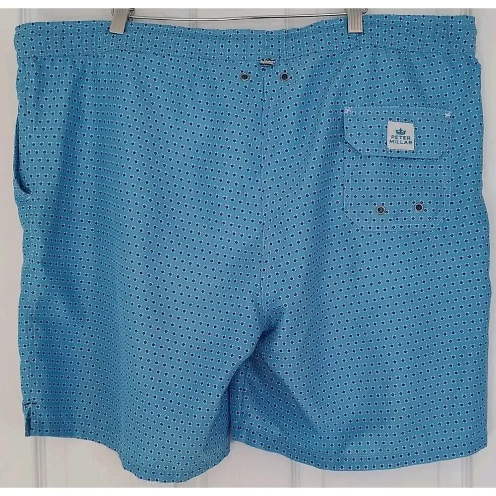 Men's Peter Millar Shackleford Performance Hybrid Swim Shorts Macau Blue - XL